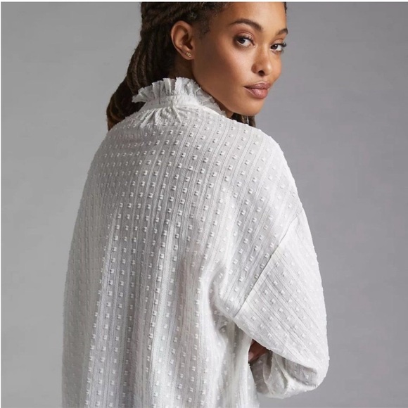 Pilcro the Tavi ivory Mandarin Collar Button Down Blouse - Picture 3 of 5